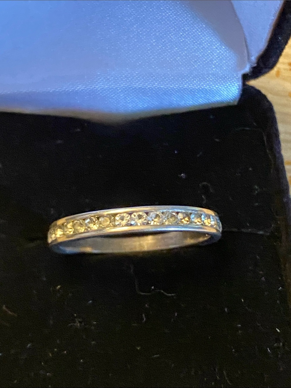Vintage Sterling Silver Channel-Set Ring Size 9 • Maker Mark